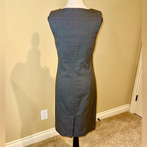 Reitmans Dress Gray Plaid Sheath Midi Square Neck Sleeveless Women’s Size 9 - Picture 2 of 13